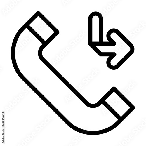 Missed Call Vector Line Icon Design