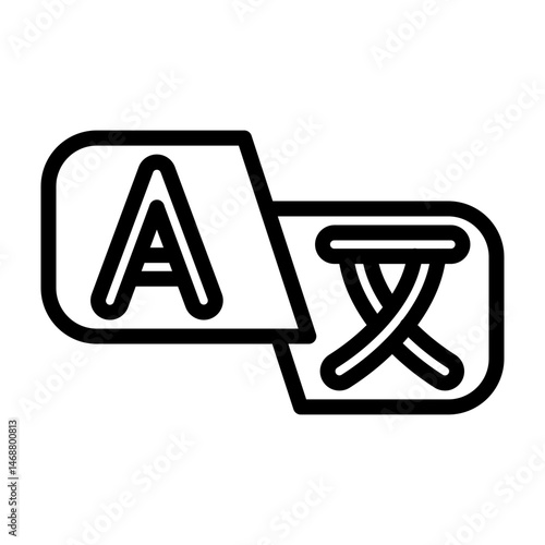 Language Switch Vector Line Icon Design