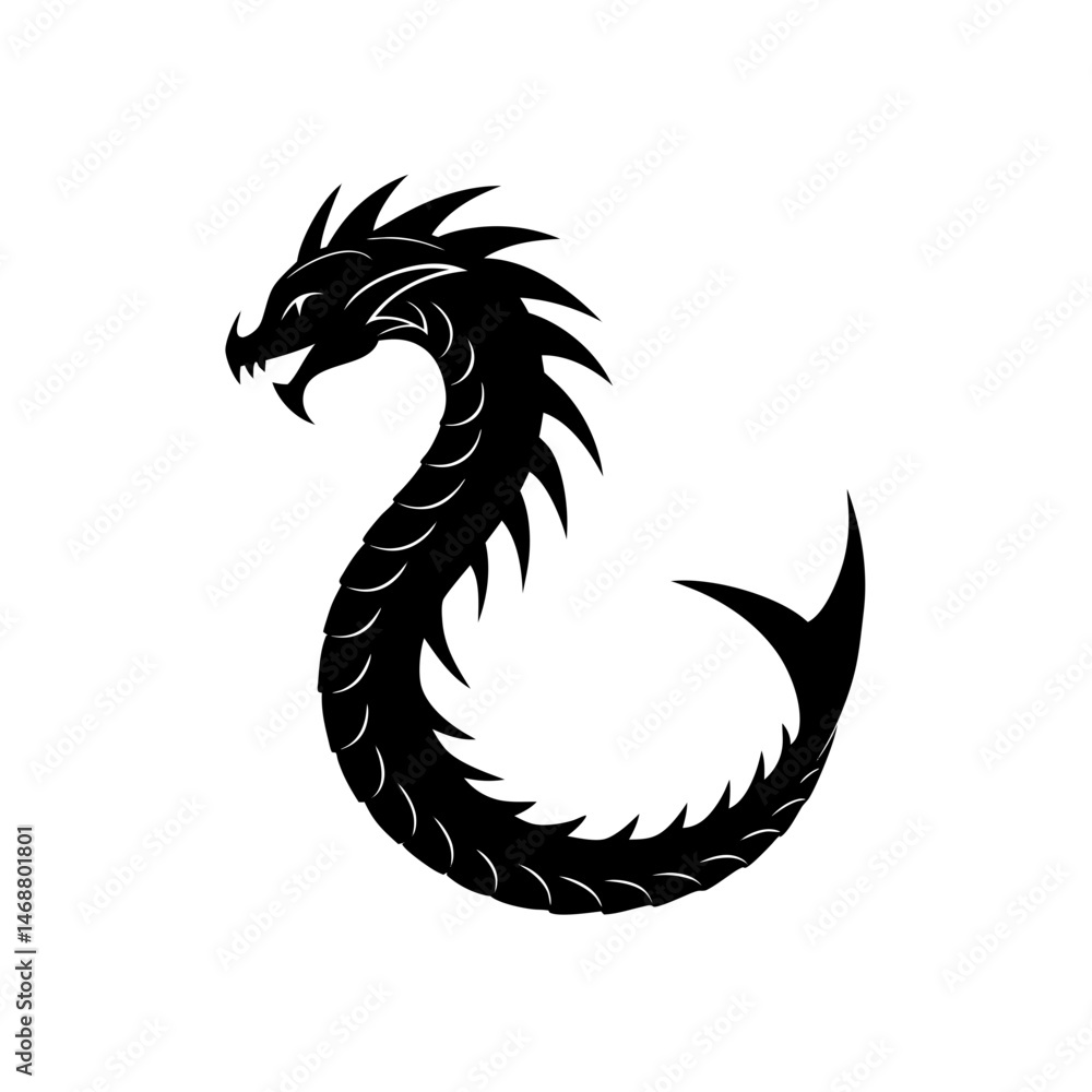 Fototapeta premium dragon tail vector on white background .svg