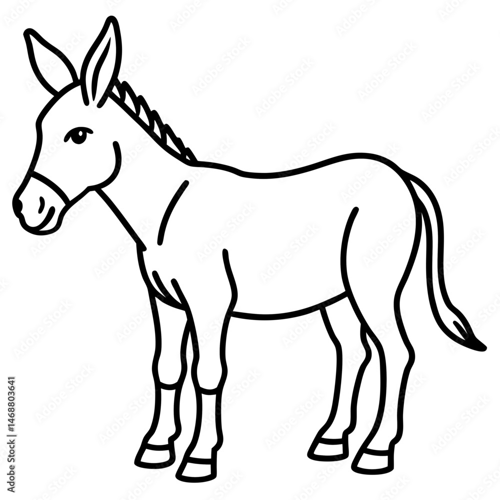 Minimal Mule Vector on White Background Minimal Mule Vector on White Background