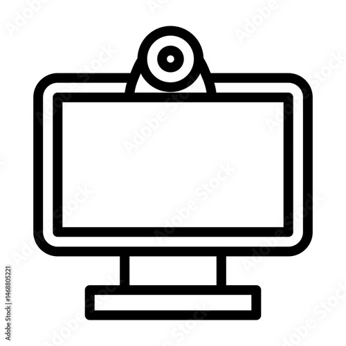 Web Cam Vector Line Icon Design