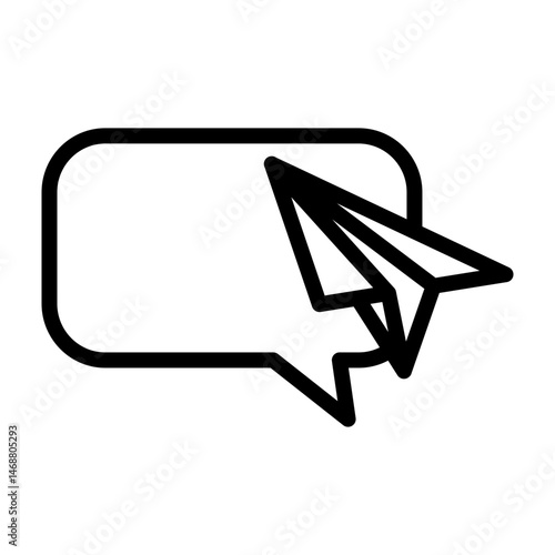 Direct Message Vector Line Icon Design