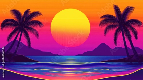 Tropical Sunset Beach Scene (7)