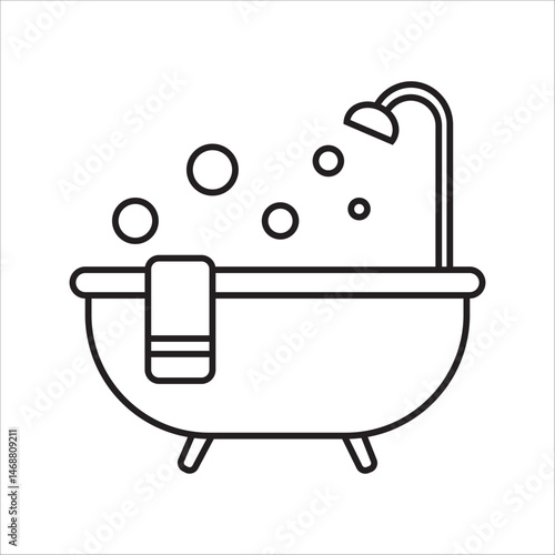 Bathtub icon. for mobile concept and web design. vector illustration on white background