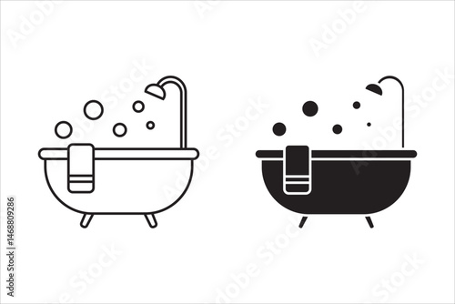 Bathtub icon. for mobile concept and web design. vector illustration on white background