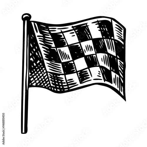 A sketchy style icon denoting checkpoint flag