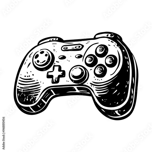 A vintage style icon of retro game controller