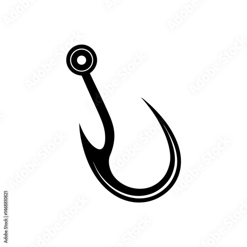fishing hook icon on white background  .svg