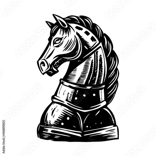 A sketchy style icon of chess knight