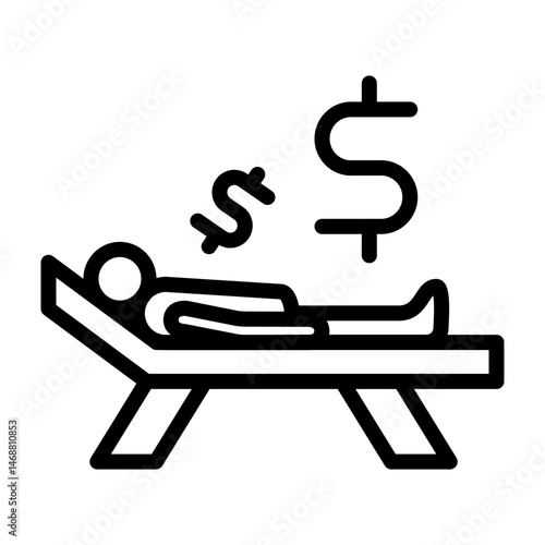Passive Income Vector Line Icon Design