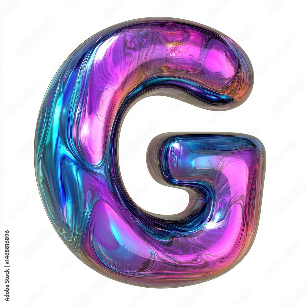 Colorful 3D letter G with swirling patterns, suitable for digital design projects Colorful 3D letter G with swirling patterns, suitable for digital design projects