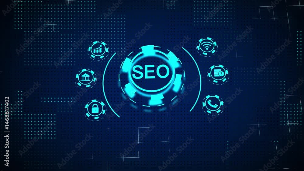 SEO System Software Automation concept on virtual screen data center. Business, modern technology, internet and networking concept. SEO System Software Automation concept on virtual screen data center. Business, modern technology, internet and networking concept.