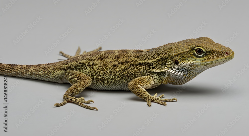 Naklejka premium Small Brown Lizard Isolated on Plain Background