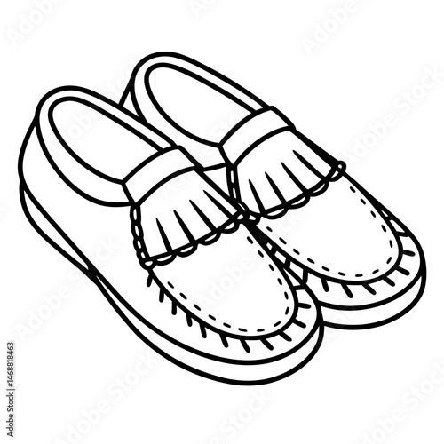 Simple Moccasins Vector on White Background