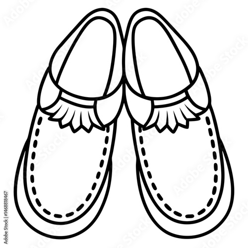Simple Moccasins Vector on White Background
