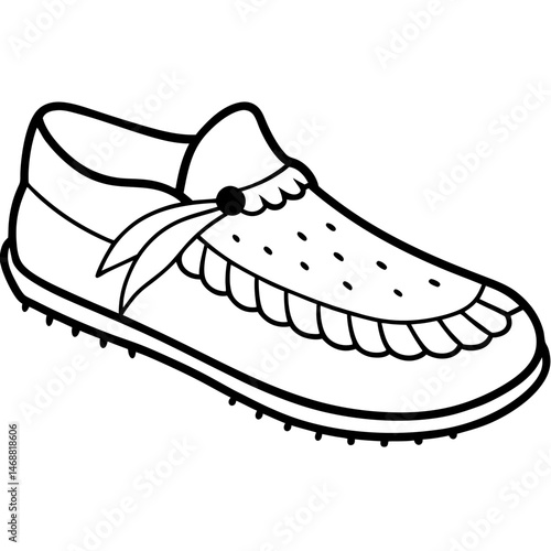 Simple Moccasins Vector on White Background
