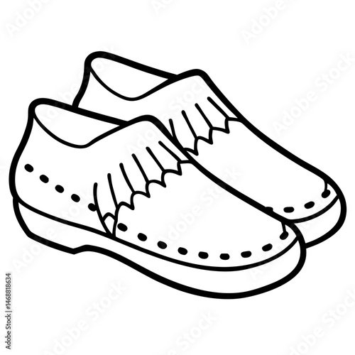 Simple Moccasins Vector on White Background