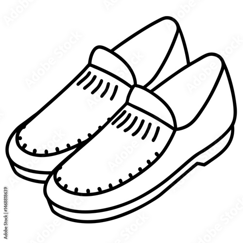 Simple Moccasins Vector on White Background