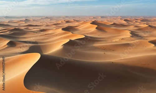 Vast Undulating Desert Dunescape at Sunrise