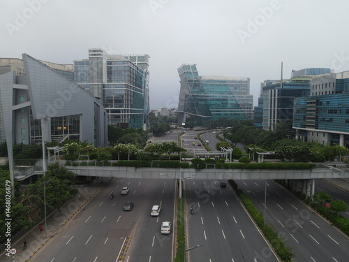 Canvastavla A Aerial view of Gurgaon city in Haryana