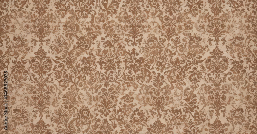 Subtle beige damask, rich brown accents Seamless classic wallpaper pattern , acanthus, vintage Subtle beige damask, rich brown accents Seamless classic wallpaper pattern , acanthus, vintage