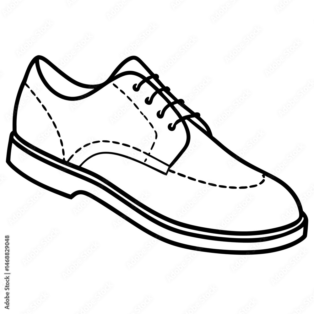 Simple Brogues Vector on White Background Simple Brogues Vector on White Background