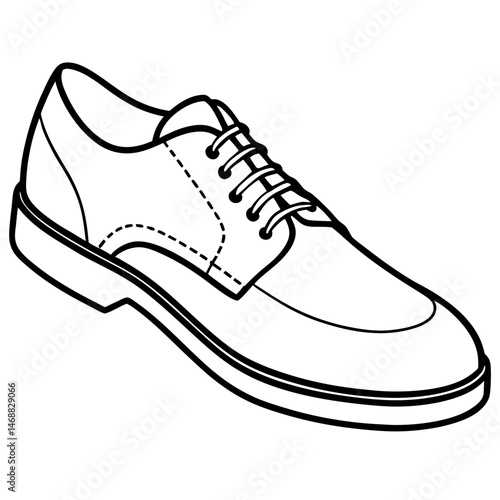 Simple Brogues Vector on White Background