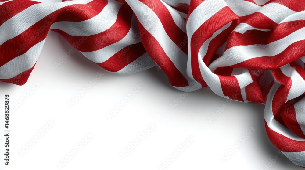 Event studio close-up waving red and white stripes abstract design Event studio close-up waving red and white stripes abstract design