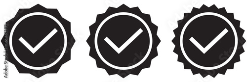 Set of check mark icons. Profile verification icon. Checkmark Facebook, Instagram and Twitter use Vector. Badge check icon. Verify icon stamp.