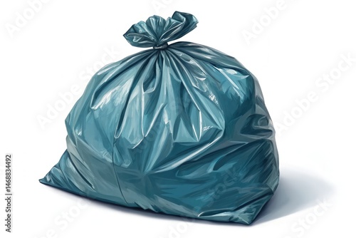 Obraz na płótnie Full Plastic Trash Bag Isolated on White Background Generative AI w salonie