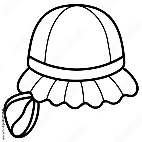 Simple Bonnet Vector on White Background