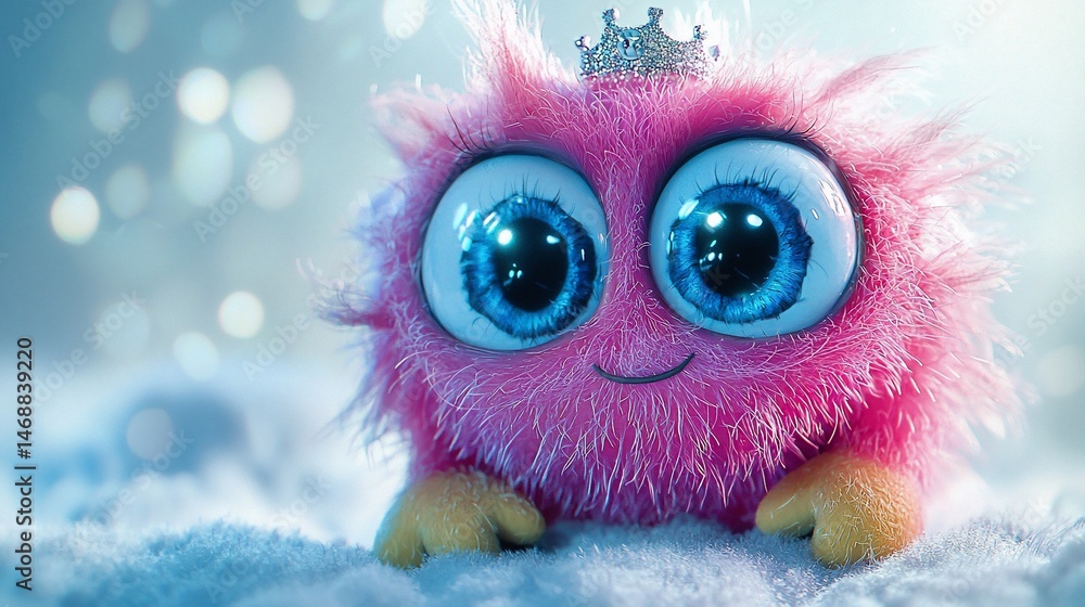 Fototapeta premium Fluffy Princess on Snow, Soft Focus