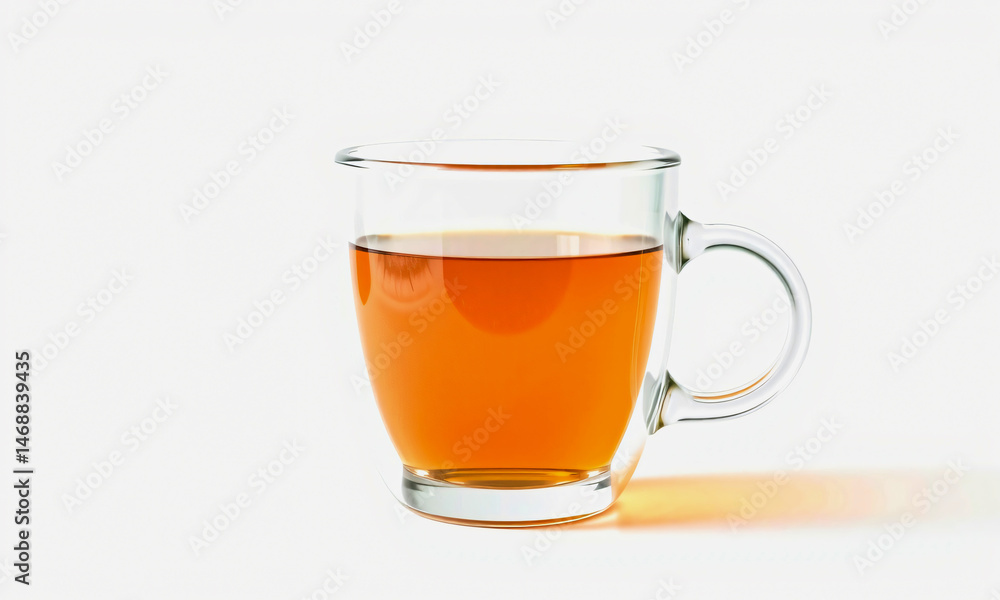 double-wall glass tea cup mockup isolated on pure white background Generative AI double-wall glass tea cup mockup isolated on pure white background Generative AI