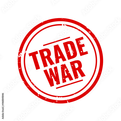 financial trade war stamp on white background
