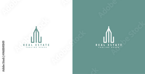 line style real estate logo sign in modern concept