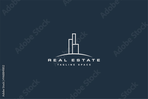 skyline building real estate logotype template