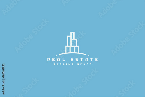 real estate building logo in minimalistic style