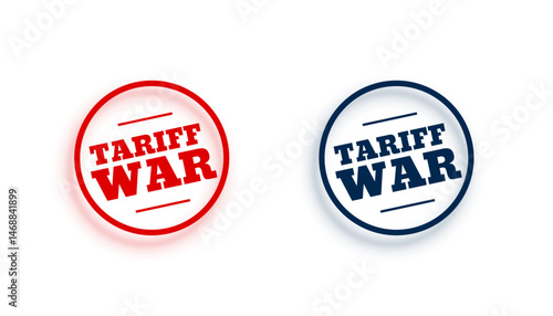 set of economy trade war sign on white background