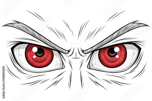 Obraz na płótnie Anger Expressed Through Simple Line Drawing of Intense Eyes Generative AI w salonie