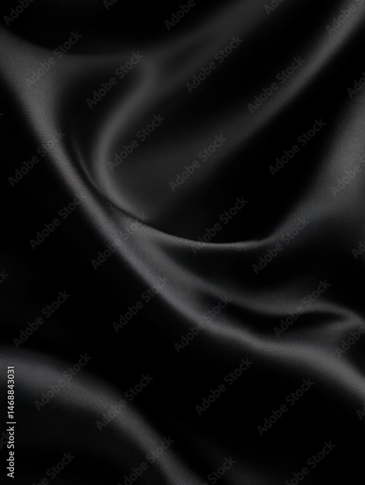 Fototapeta premium A black and white photo of a black fabric with folds