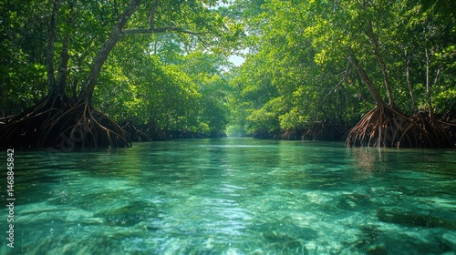 Serene Mangrove Tunnel: A Tropical Paradise