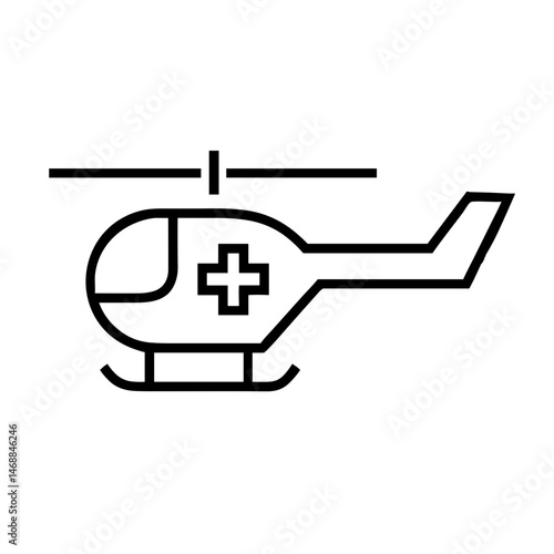 Medical Helicopter Icon for Emergency Services Apps, Hospital Websites and Healthcare Information Systems - Suitable for Medical Graphics and Emergency Response Resources