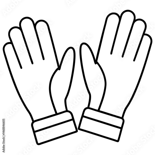 Simple Gloves Vector on White Background