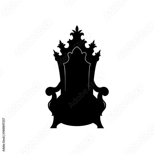 royal throne silhouette on white background  .svg