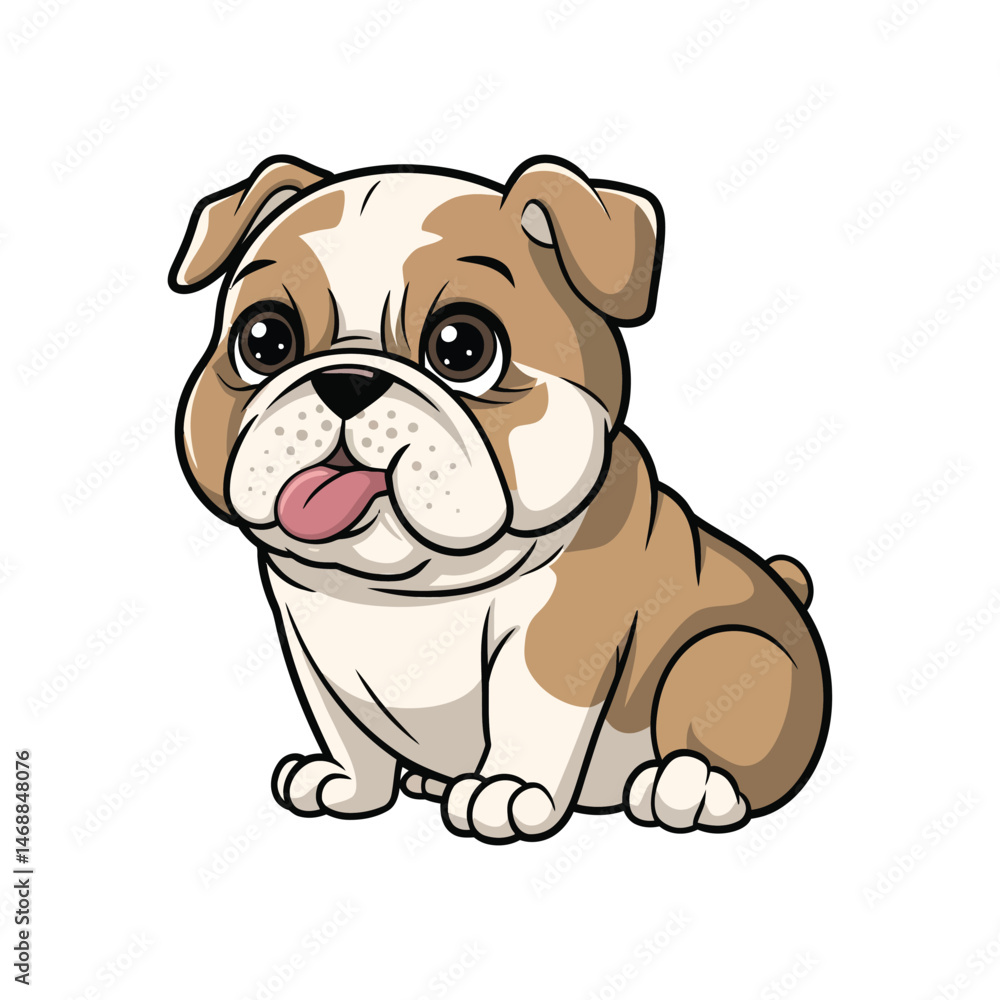 Fototapeta premium Cute colorful Bulldog Vector Cartoon illustration