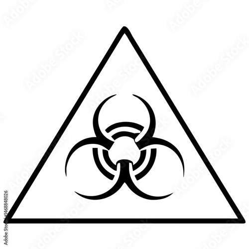 Hazardous Materials Warning Triangle Icon for Safety Guidelines, Dangerous Goods Transportation, Chemical Handling Education and Industrial Safety Signage
