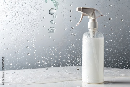 Obraz na płótnie White Spray Bottle Filled With Liquid on a White Background Generative AI w salonie