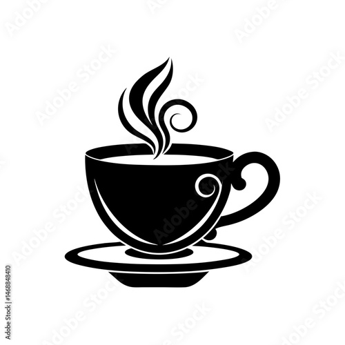 stylized teacup icon on white background  .svg