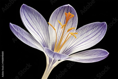 Obraz na płótnie X Ray Style Depiction of a Saffron Crocus Flower in Detail Generative AI w salonie