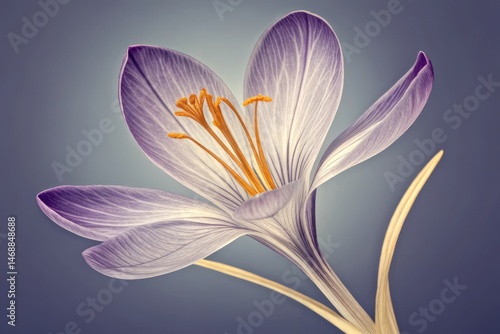 Obraz na płótnie X Ray Style Saffron Crocus Flower With Vibrant Colors Generative AI w salonie